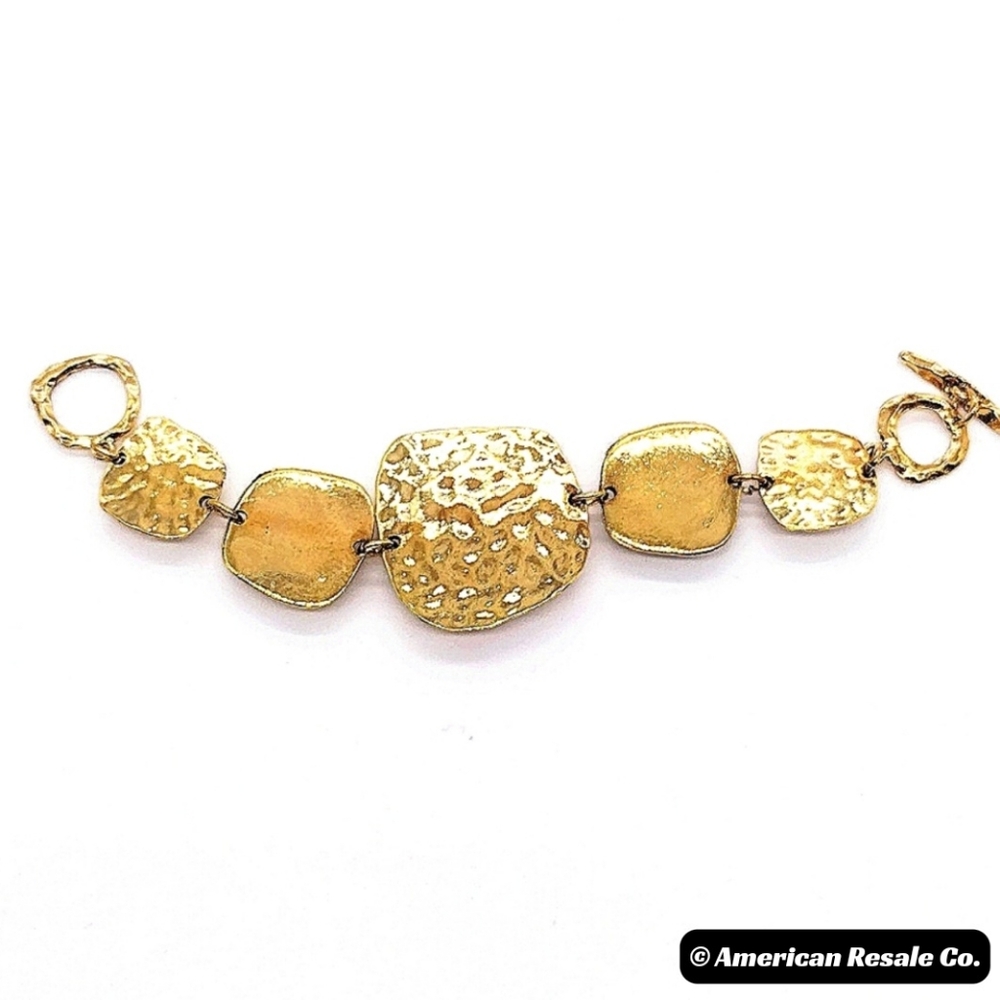 Chunky Gold Bracelet, Vintage Style Boho Bracelet, Statement Bracelet - Picture 4 of 4